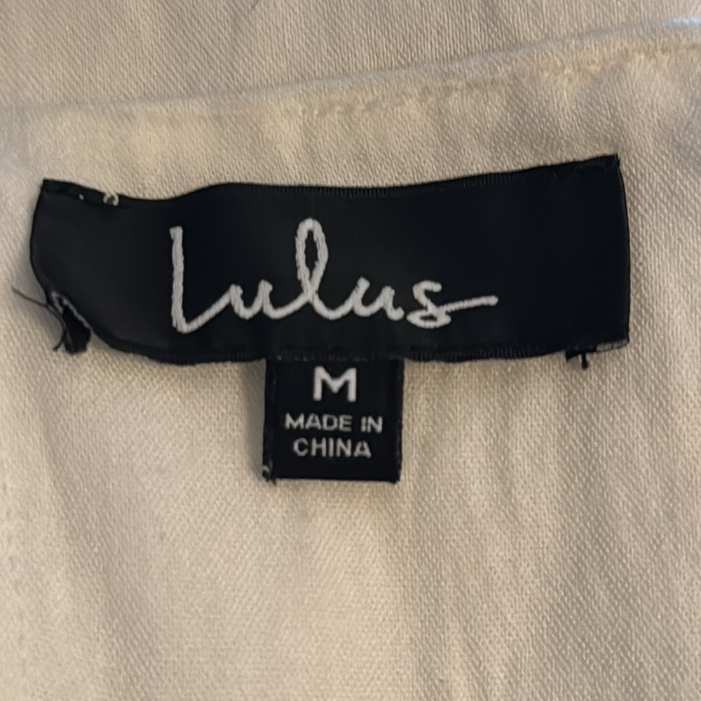 Lulu’s ivory Spring crossed back mini dress Sz M‎ - Picture 7 of 9